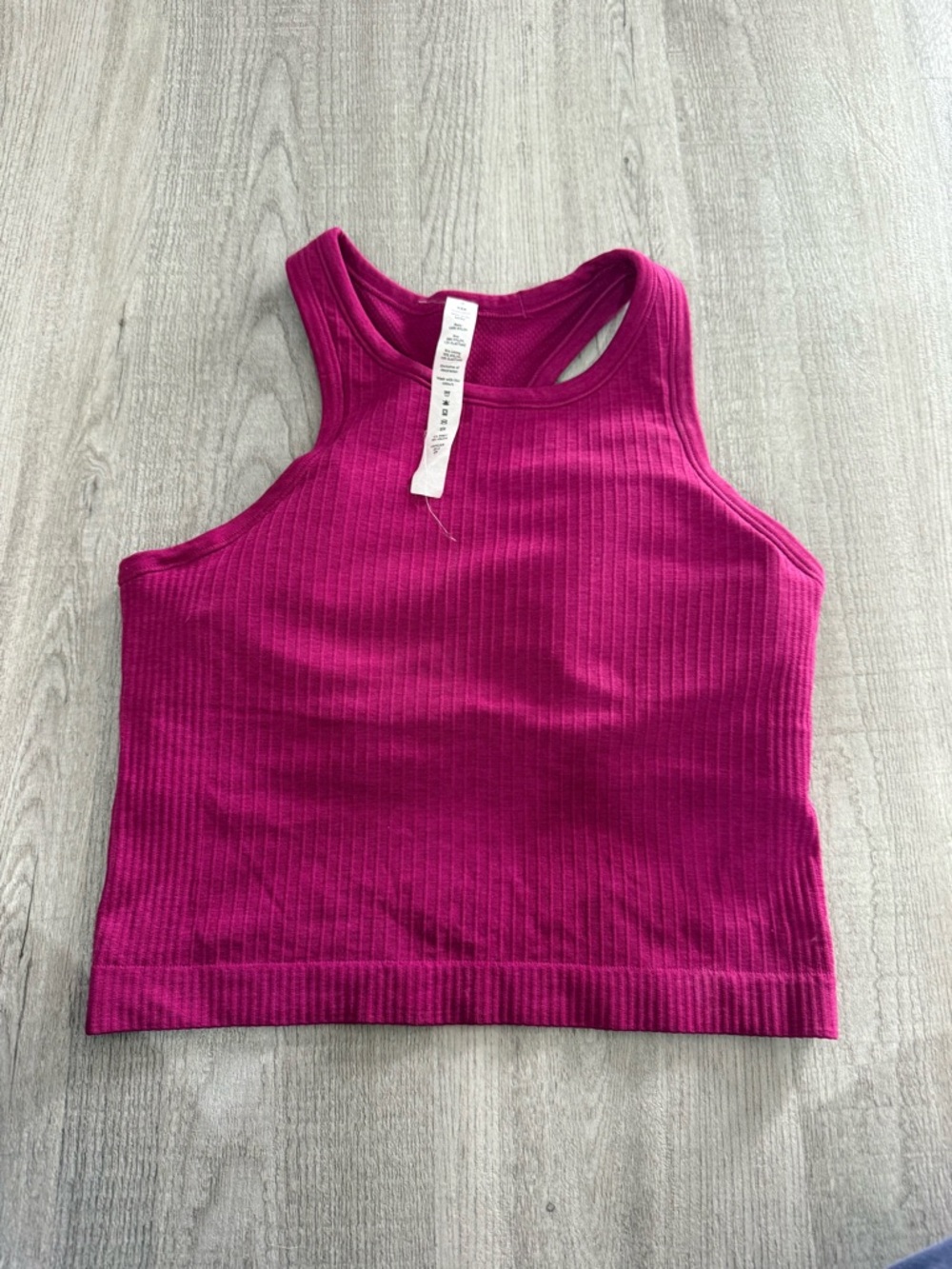 lululemon athletica Ribbed Racerback Crop Tank - Fuchsia